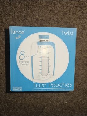 Kiinde Sealed Twist Pouches 8oz Pack - Blue Box 40 Pack
